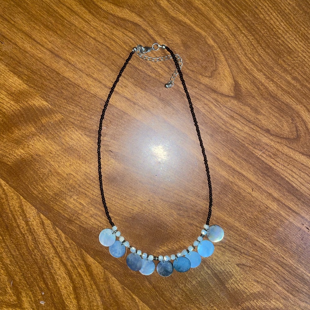 Silver and black handmade necklace
